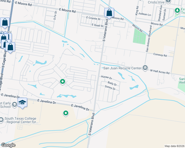 map of restaurants, bars, coffee shops, grocery stores, and more near 1515 New Orleans Circle in Pharr