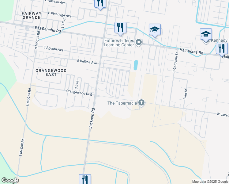 map of restaurants, bars, coffee shops, grocery stores, and more near 99 South Cage Boulevard in Pharr