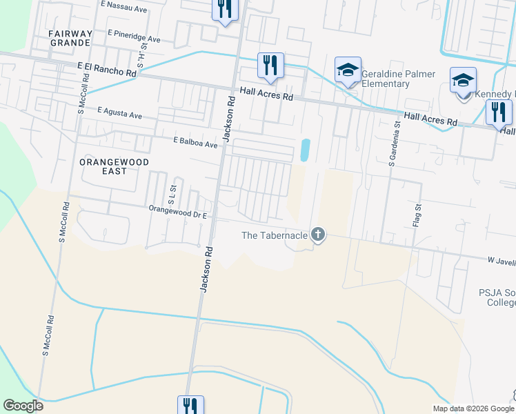 map of restaurants, bars, coffee shops, grocery stores, and more near 3901 South Radisson Avenue in Pharr