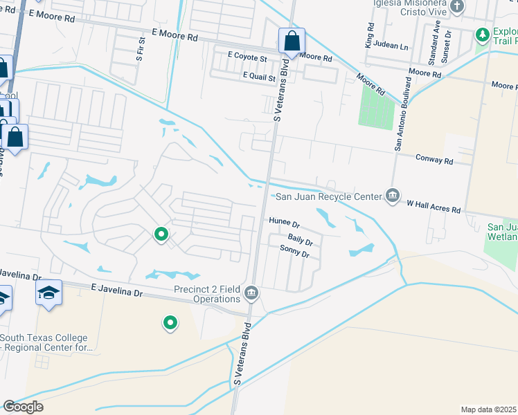 map of restaurants, bars, coffee shops, grocery stores, and more near 1515 New Orleans Circle in Pharr