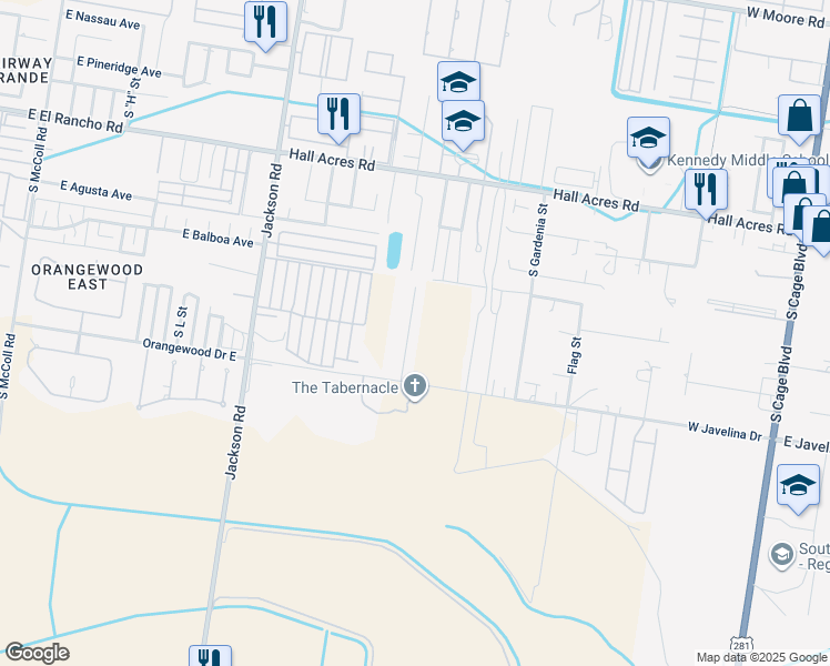 map of restaurants, bars, coffee shops, grocery stores, and more near 3515 South Dominique Drive in Pharr