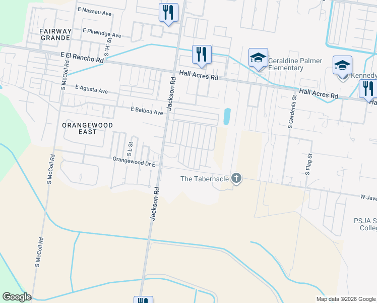 map of restaurants, bars, coffee shops, grocery stores, and more near 3802 South Radisson Avenue in Pharr