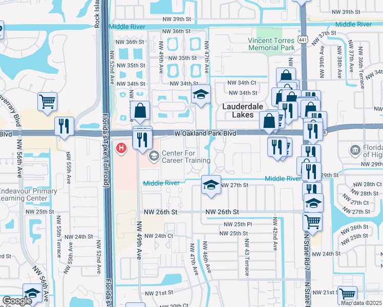 map of restaurants, bars, coffee shops, grocery stores, and more near 149 Northwest 48th Avenue in Lauderdale Lakes