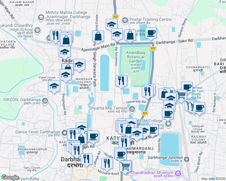 map of restaurants, bars, coffee shops, grocery stores, and more near in Darbhanga
