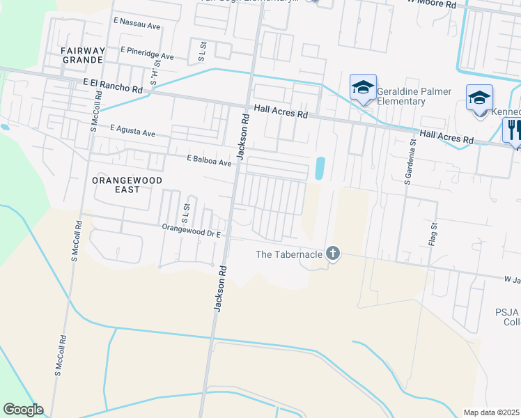 map of restaurants, bars, coffee shops, grocery stores, and more near Hyatt Avenue in Pharr