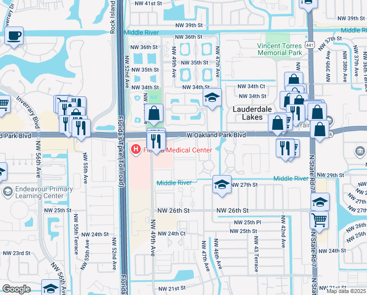 map of restaurants, bars, coffee shops, grocery stores, and more near 3000 Northwest 48th Terrace in Fort Lauderdale