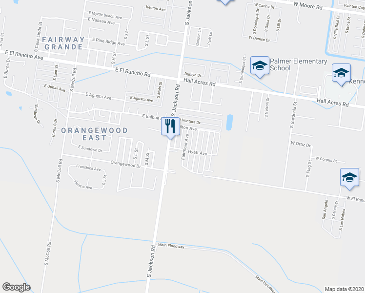 map of restaurants, bars, coffee shops, grocery stores, and more near 3706 Fairmont Avenue in Pharr