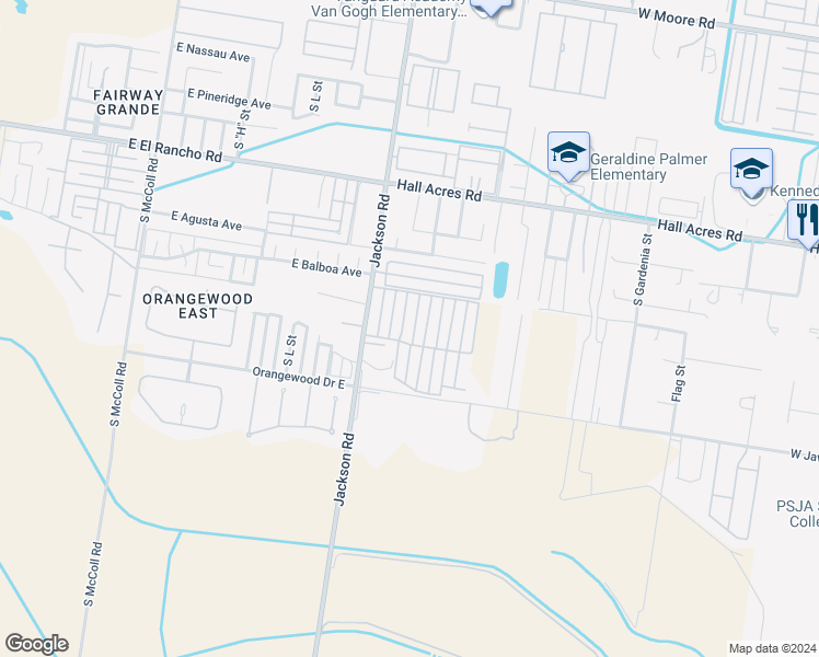 map of restaurants, bars, coffee shops, grocery stores, and more near 3607 Fairmont Avenue in Pharr