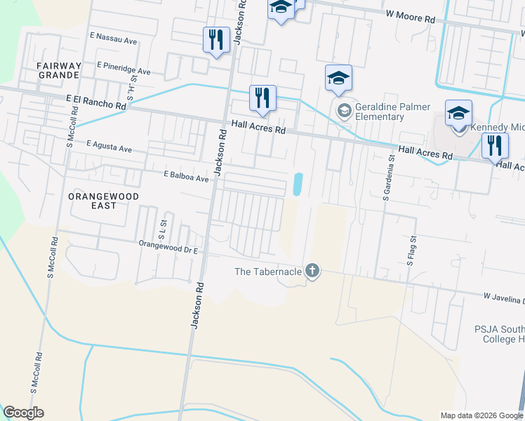 map of restaurants, bars, coffee shops, grocery stores, and more near 3604 Sheraton Avenue in Pharr