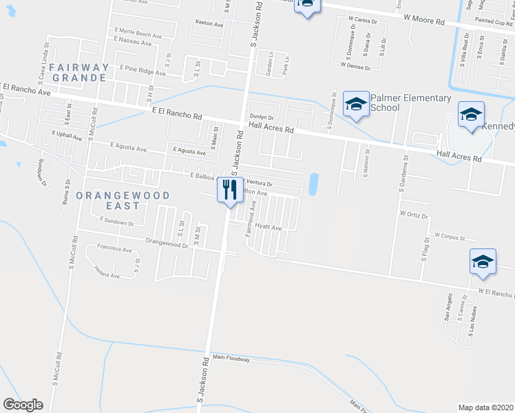 map of restaurants, bars, coffee shops, grocery stores, and more near 3607 Fairmont Avenue in Pharr