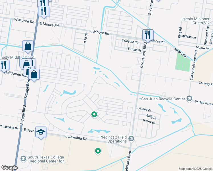 map of restaurants, bars, coffee shops, grocery stores, and more near 1108 Rhett Court in Pharr