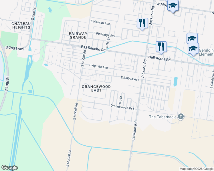 map of restaurants, bars, coffee shops, grocery stores, and more near 2505 South J Street in McAllen