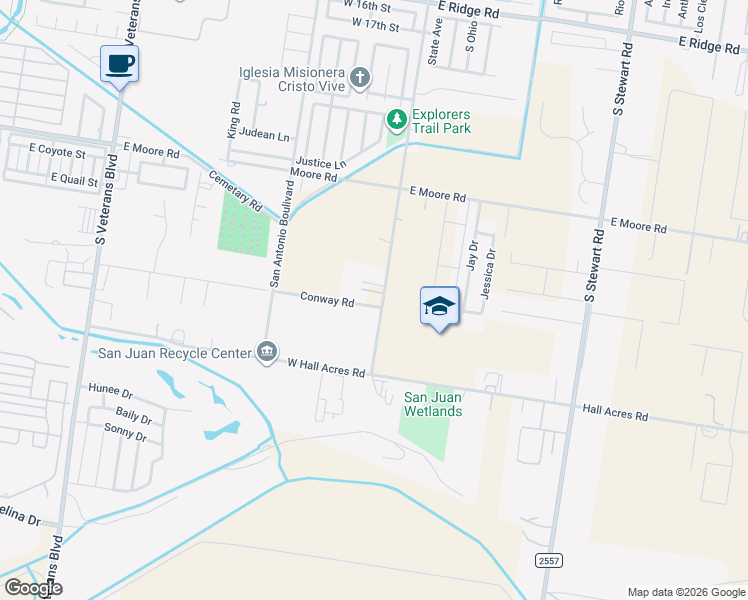 map of restaurants, bars, coffee shops, grocery stores, and more near 2402 South Nebraska Avenue in San Juan