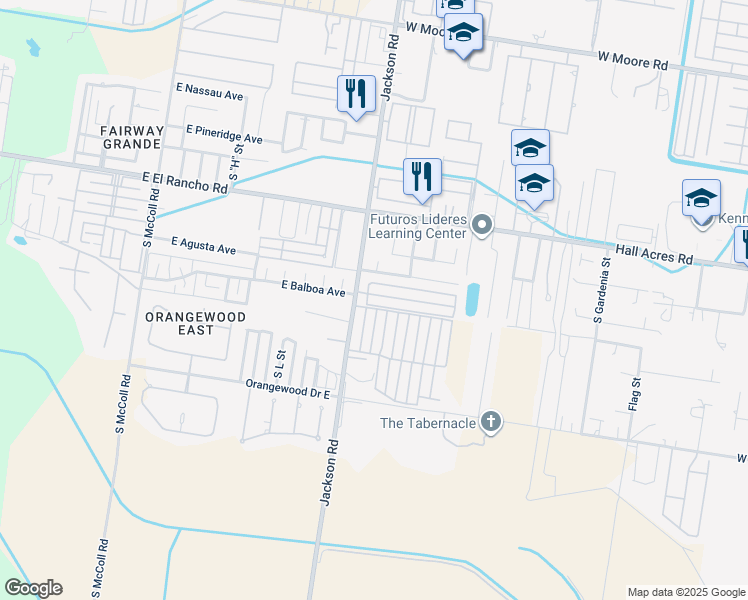 map of restaurants, bars, coffee shops, grocery stores, and more near 1919 West Ventura Street in Pharr
