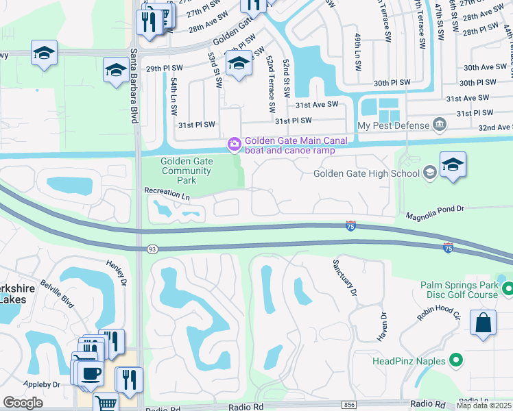 map of restaurants, bars, coffee shops, grocery stores, and more near 4083 Stow Way in Naples