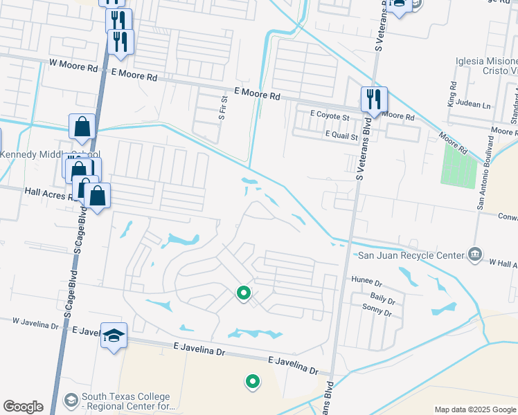 map of restaurants, bars, coffee shops, grocery stores, and more near 1000 Rhett Drive in Pharr