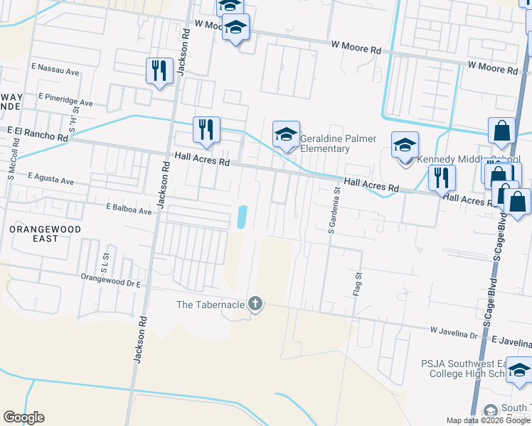 map of restaurants, bars, coffee shops, grocery stores, and more near 2704 South Fabian "H" Street in Pharr