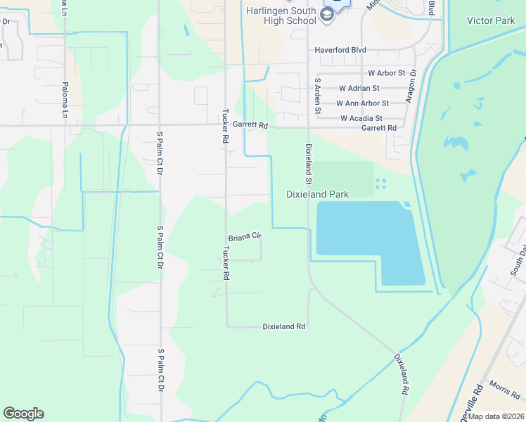 map of restaurants, bars, coffee shops, grocery stores, and more near 2717 West Gomez Road in Harlingen