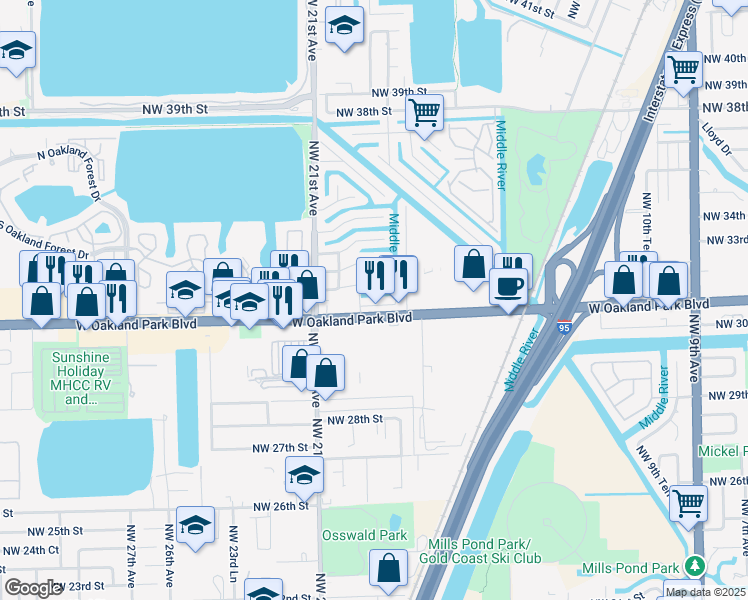 map of restaurants, bars, coffee shops, grocery stores, and more near in Fort Lauderdale