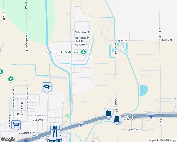 map of restaurants, bars, coffee shops, grocery stores, and more near 4435 J A Garcia Street in Mercedes
