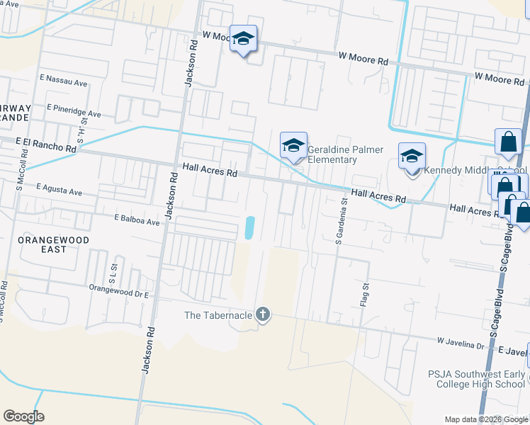 map of restaurants, bars, coffee shops, grocery stores, and more near 2704 South Fabian "H" Street in Pharr