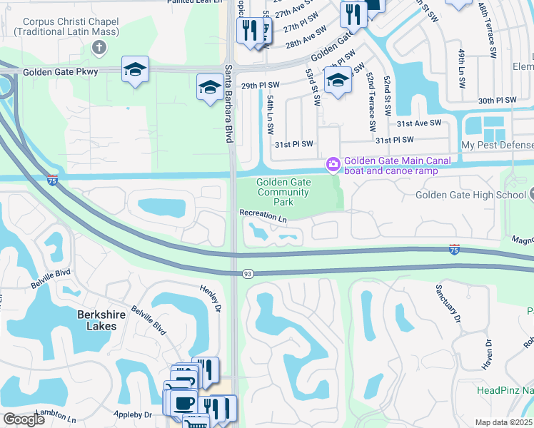 map of restaurants, bars, coffee shops, grocery stores, and more near 1763 Wellesley Circle in Naples