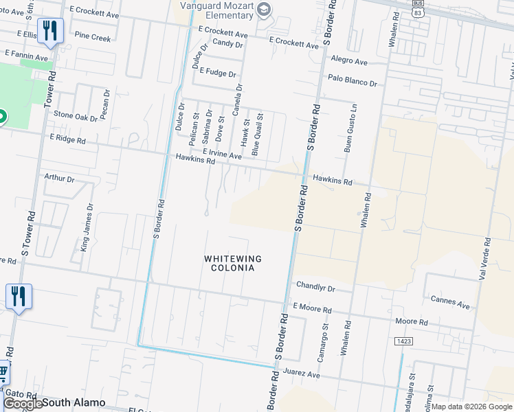 map of restaurants, bars, coffee shops, grocery stores, and more near 10 East Ridge Road in Alamo
