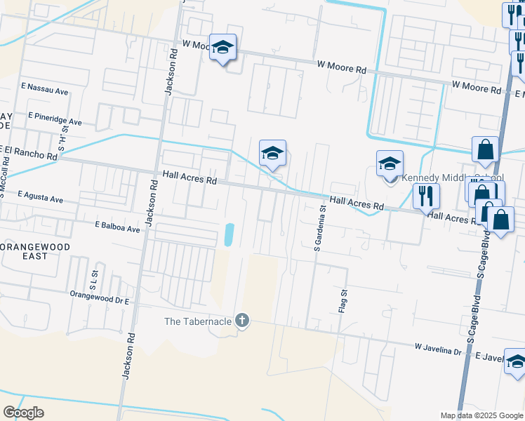 map of restaurants, bars, coffee shops, grocery stores, and more near 2606 South Nelson Street in Pharr