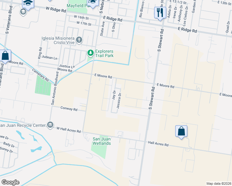 map of restaurants, bars, coffee shops, grocery stores, and more near 2213 Jay Drive in San Juan