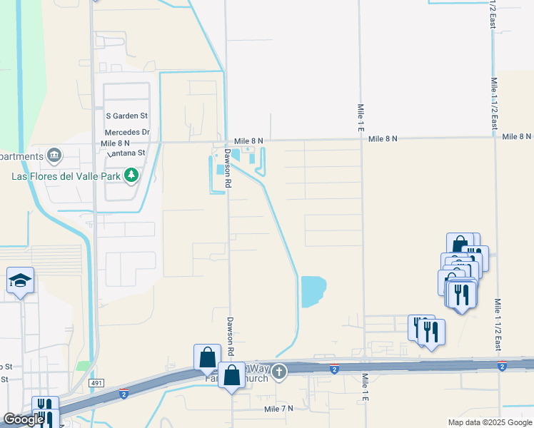 map of restaurants, bars, coffee shops, grocery stores, and more near 914 Diego Street in Mercedes