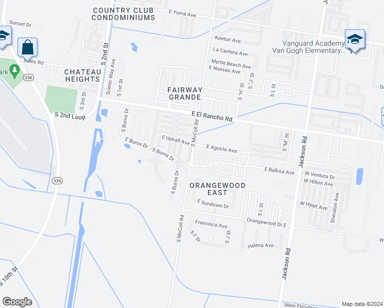 map of restaurants, bars, coffee shops, grocery stores, and more near 3551 South McColl Road in McAllen