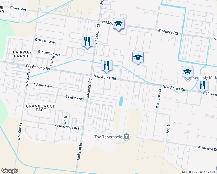 map of restaurants, bars, coffee shops, grocery stores, and more near 2604 South Sevilla Street in Pharr
