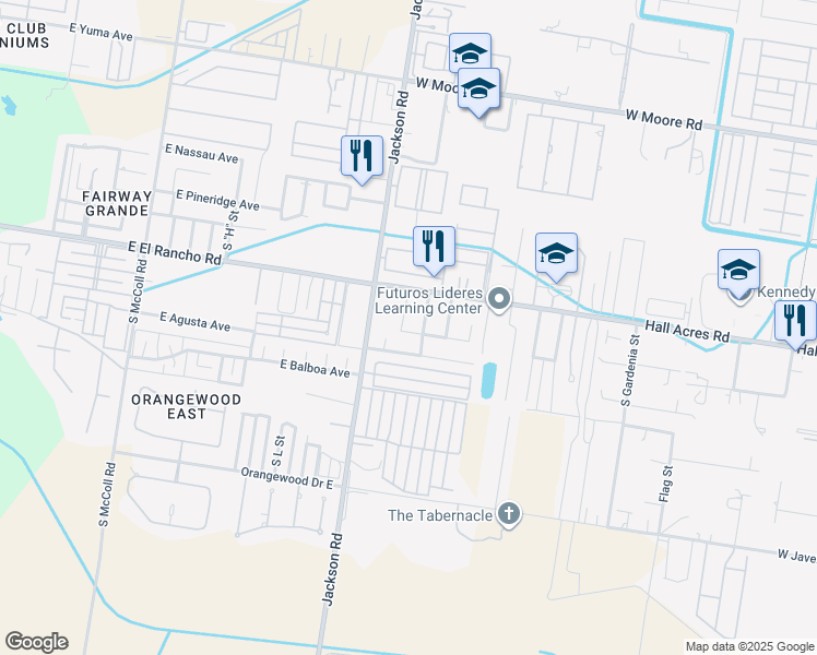 map of restaurants, bars, coffee shops, grocery stores, and more near 2609 Salamanca Street in Pharr