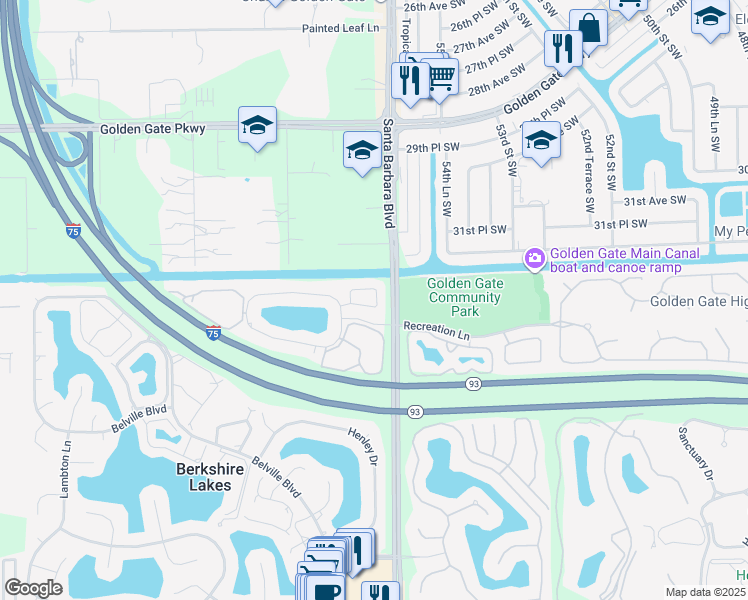 map of restaurants, bars, coffee shops, grocery stores, and more near 1558 Trafalgar Lane in Naples