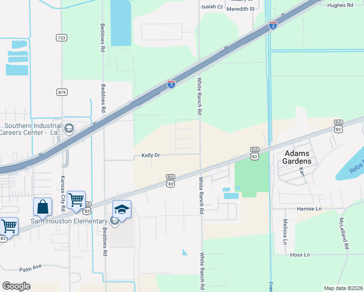 map of restaurants, bars, coffee shops, grocery stores, and more near 727 Ava Drive in La Feria