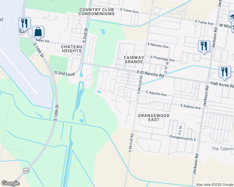 map of restaurants, bars, coffee shops, grocery stores, and more near 3832 South D Street in McAllen
