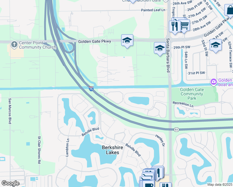 map of restaurants, bars, coffee shops, grocery stores, and more near 1208 Commonwealth Circle in Naples