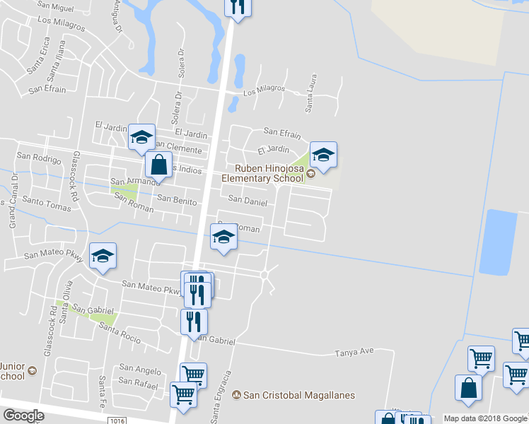 map of restaurants, bars, coffee shops, grocery stores, and more near 3905 San Gerardo in Mission