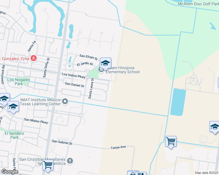 map of restaurants, bars, coffee shops, grocery stores, and more near 4208 San Daniel Street in Mission