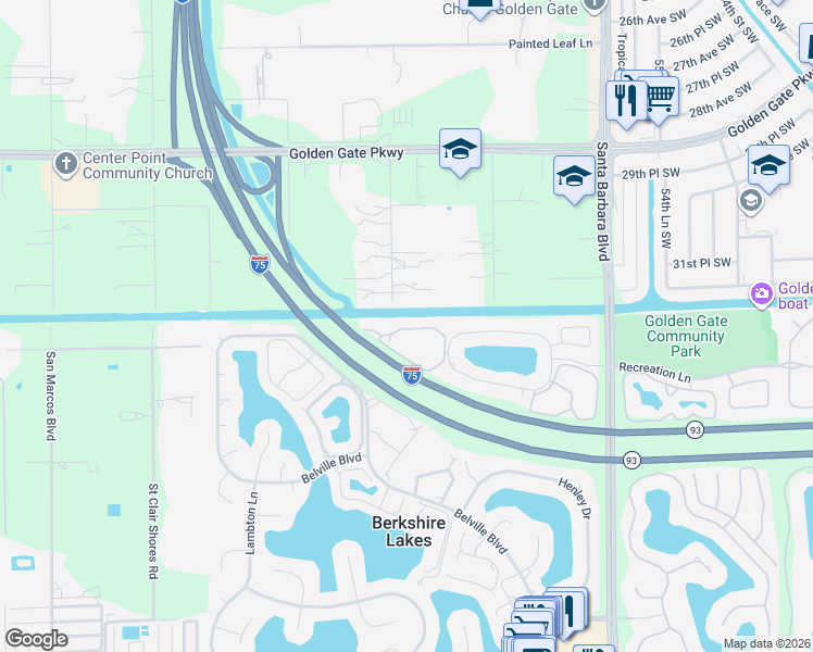 map of restaurants, bars, coffee shops, grocery stores, and more near 1203 Commonwealth Circle in Naples