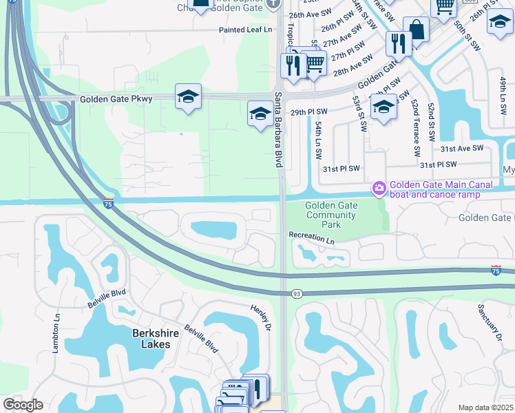 map of restaurants, bars, coffee shops, grocery stores, and more near 1558 Trafalgar Lane in Naples