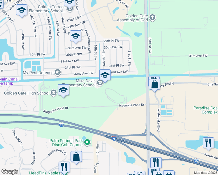 map of restaurants, bars, coffee shops, grocery stores, and more near 3215 Magnolia Pond Drive in Naples