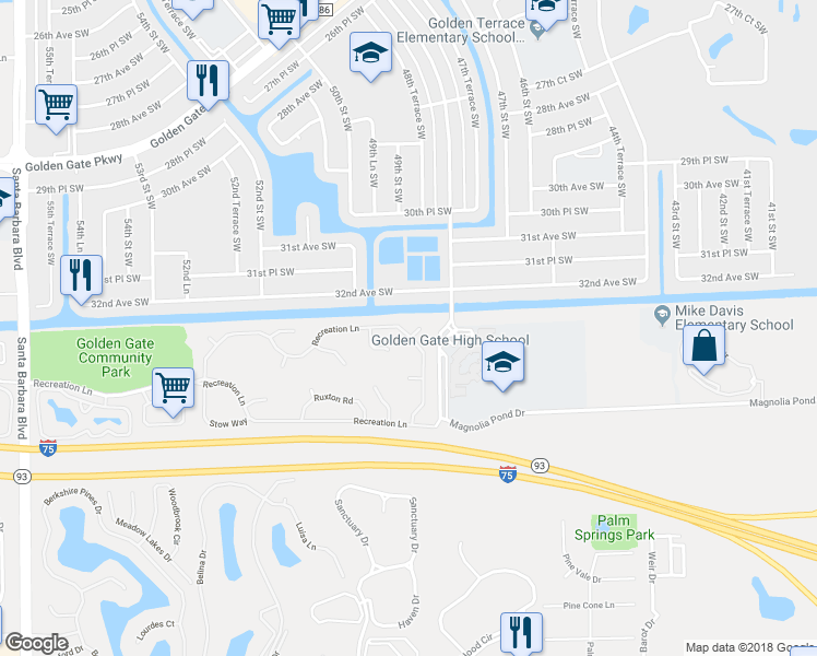 map of restaurants, bars, coffee shops, grocery stores, and more near 3087 Hudson Court in Naples