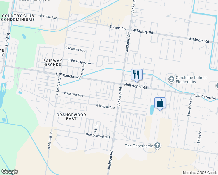 map of restaurants, bars, coffee shops, grocery stores, and more near 3404 South "M" Street in McAllen