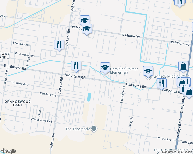 map of restaurants, bars, coffee shops, grocery stores, and more near 2507 South Dominique Street in Pharr