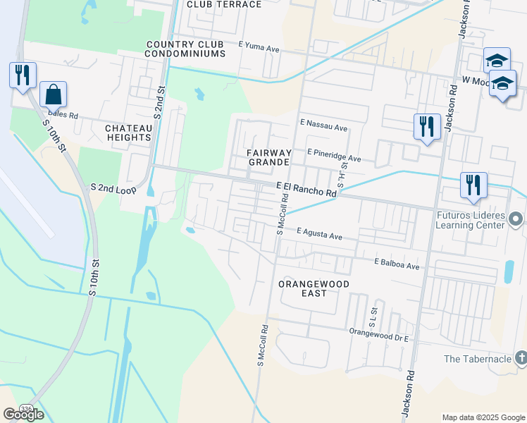 map of restaurants, bars, coffee shops, grocery stores, and more near 600 East Thornhill Avenue in McAllen