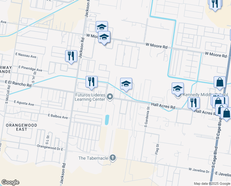 map of restaurants, bars, coffee shops, grocery stores, and more near 2507 South Dominique Street in Pharr