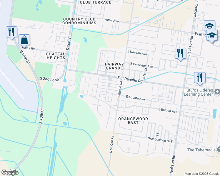 map of restaurants, bars, coffee shops, grocery stores, and more near 600 East Thornhill Avenue in McAllen