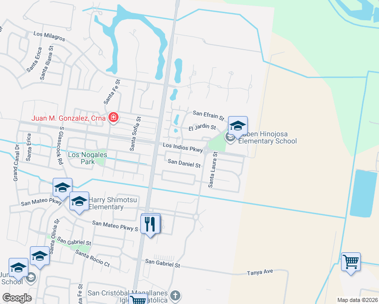 map of restaurants, bars, coffee shops, grocery stores, and more near 3800 San Rodrigo in Mission