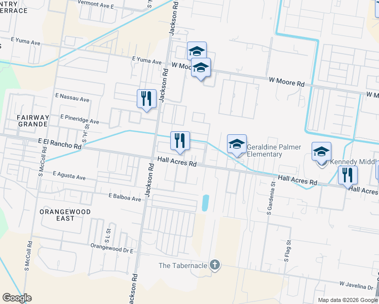 map of restaurants, bars, coffee shops, grocery stores, and more near 1800 West Hall Acres Road in Pharr